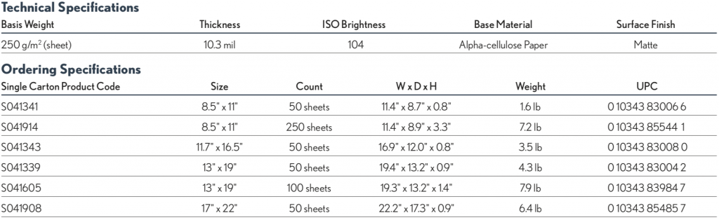 Ultra Premium Presentation Paper Matte specs